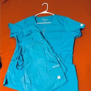 Cherokee Aqua Blue Scrub Set